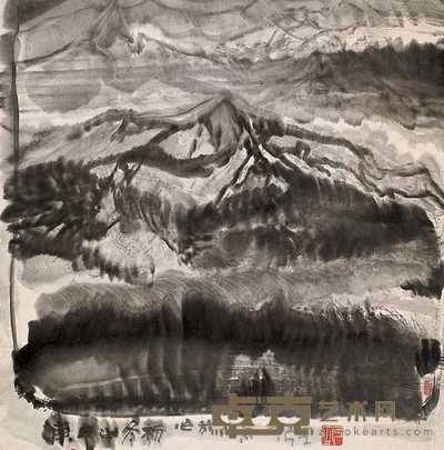 朱乃正 雪山 镜心 59×58cm